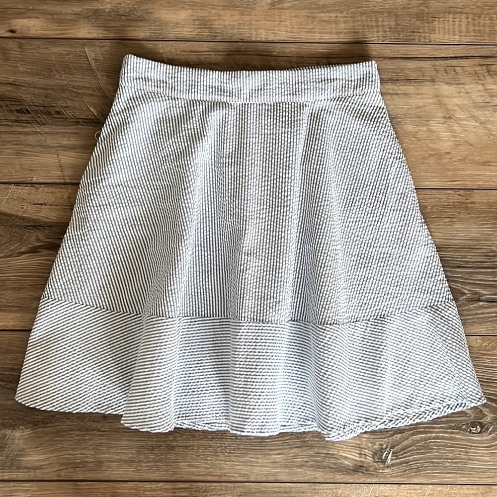 Alya midi Skirt, blue & white striped